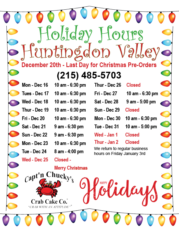 holiday hours 2019